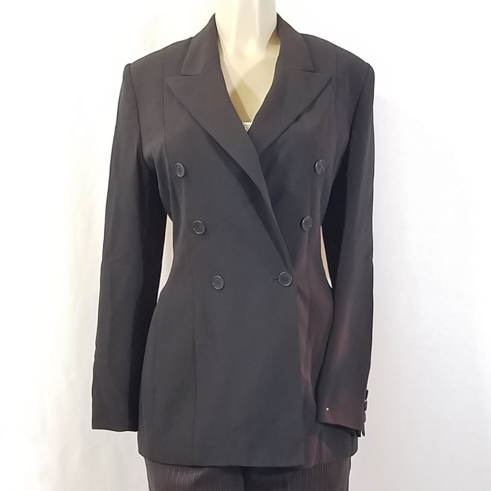 Jones New York Black Double-Breasted Blazer